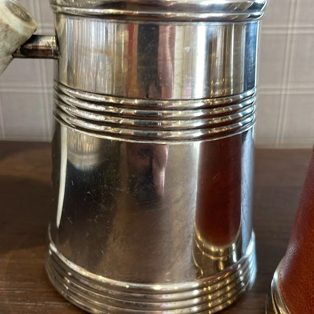 English Silverplated Stag horn mugs